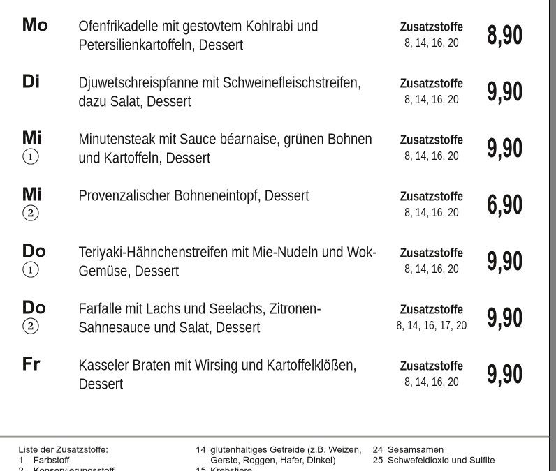Mittagstisch KW49 02.12. – 06.12.2024
