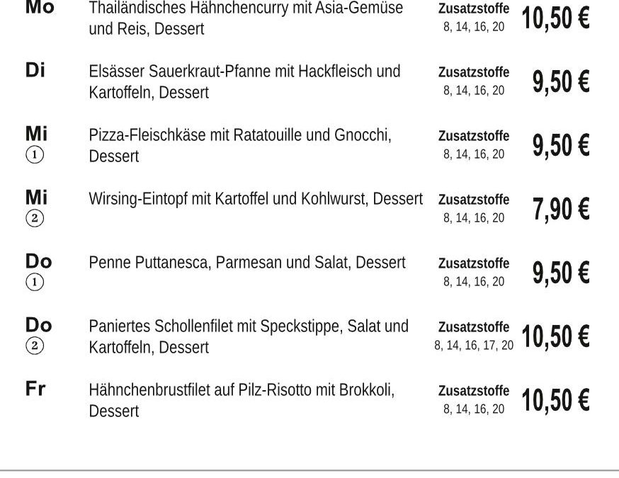 Mittagstisch KW39 22.09. – 26.09.2025