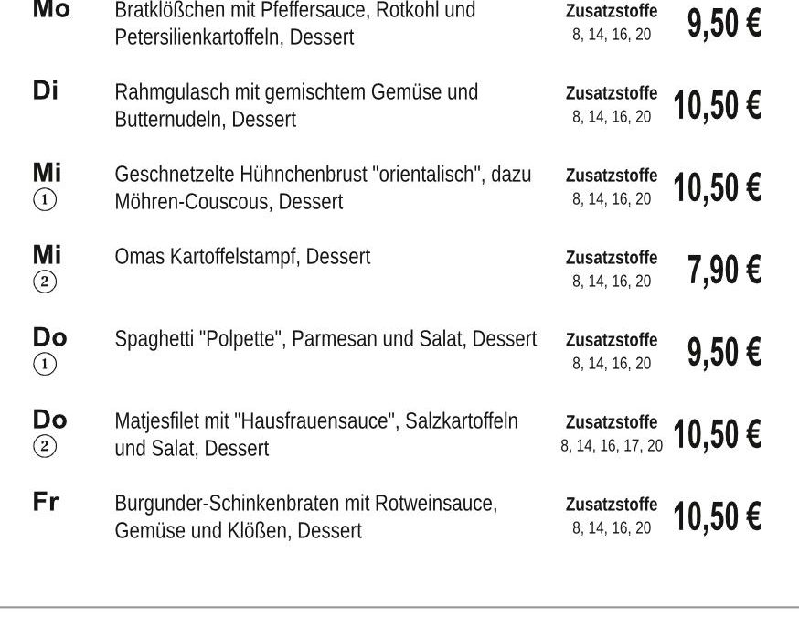 Mittagstisch KW41 06.10. – 10.10.2025
