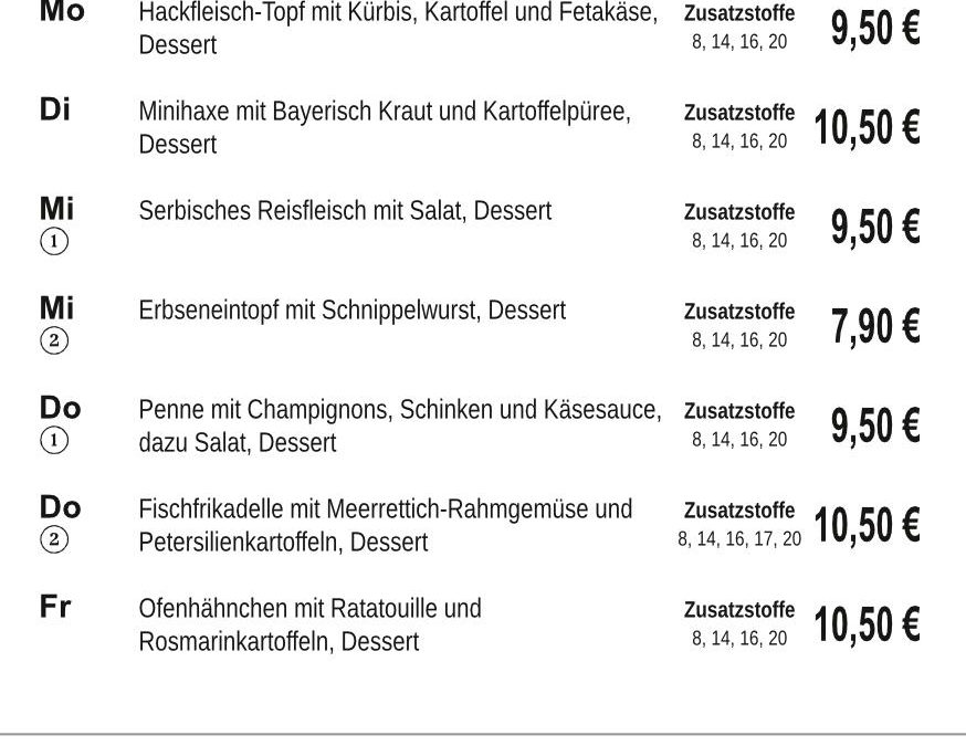 Mittagstisch KW42 13.10. – 17.10.2025