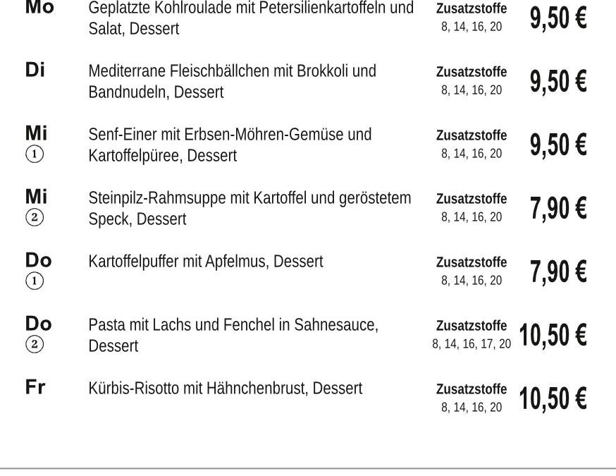 Mittagstisch KW43 20.10. – 24.10.2025