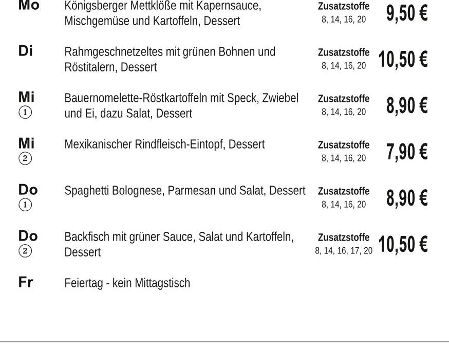 Mittagstisch KW44 27.10. – 31.10.2025