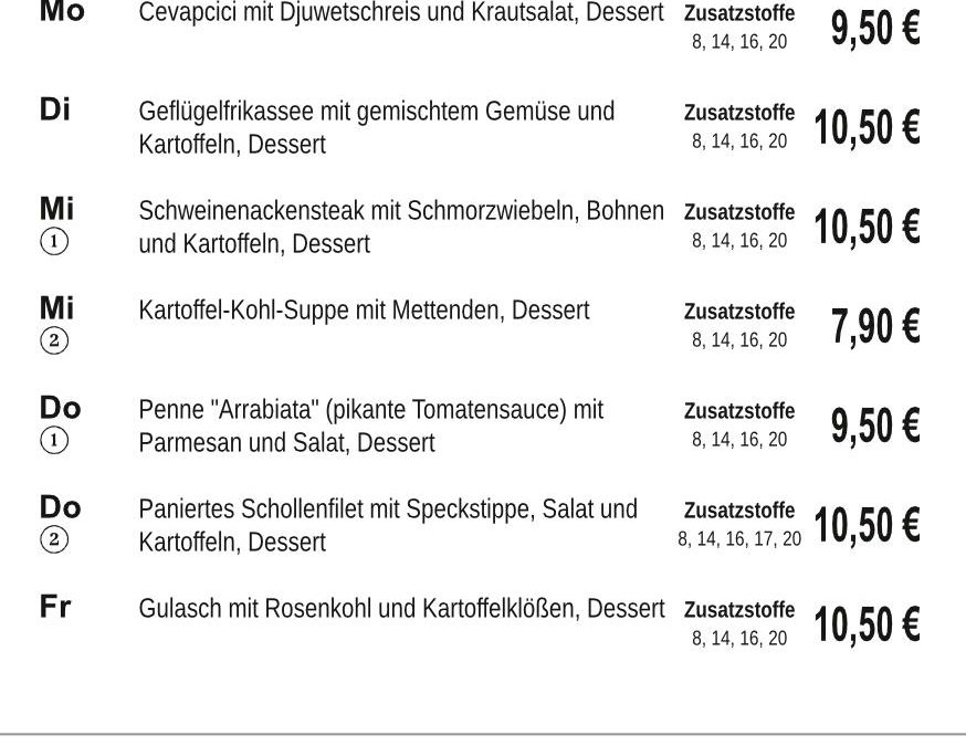 Mittagstisch KW46 10.11. – 14.11.2025