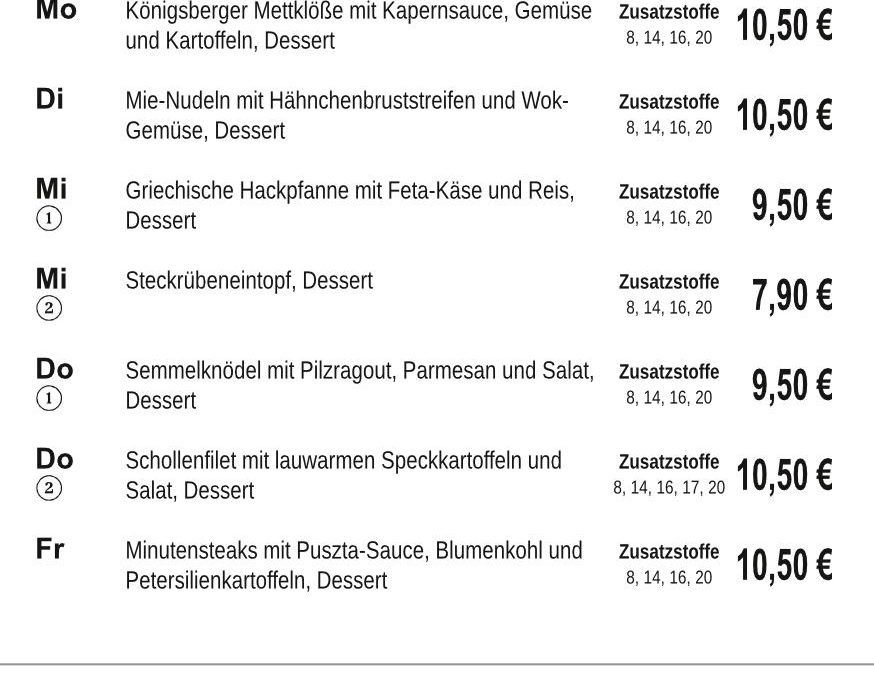 Mittagstisch KW49 01.12. – 05.12.2025