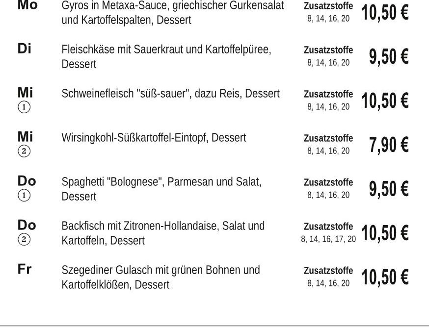 Mittagstisch KW50 08.12. – 12.12.2025