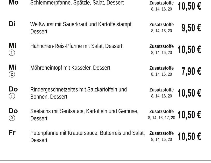 Mittagstisch KW03 12.01. – 16.01.2026