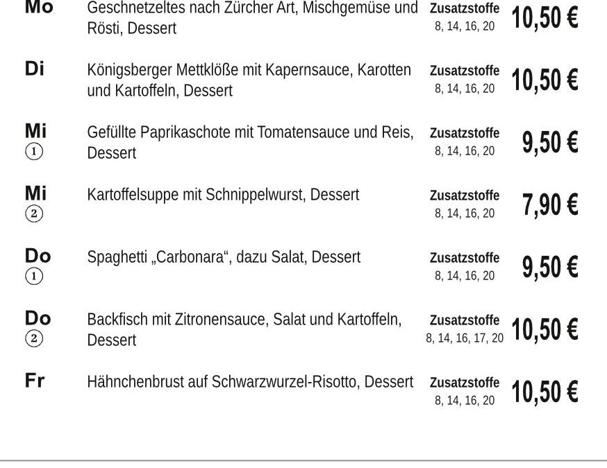 Mittagstisch KW04 19.01. – 23.01.2026