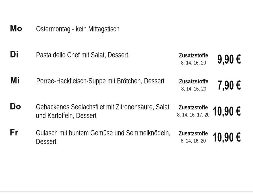 Mittagstisch KW15 06.04. – 10.04.2026