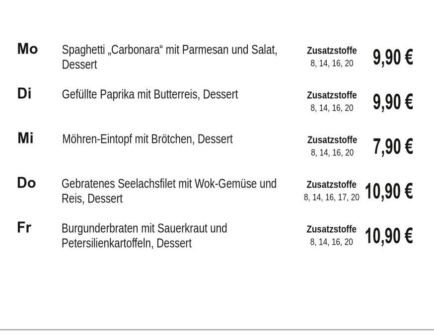 Mittagstisch KW16 13.04. – 18.04.2026