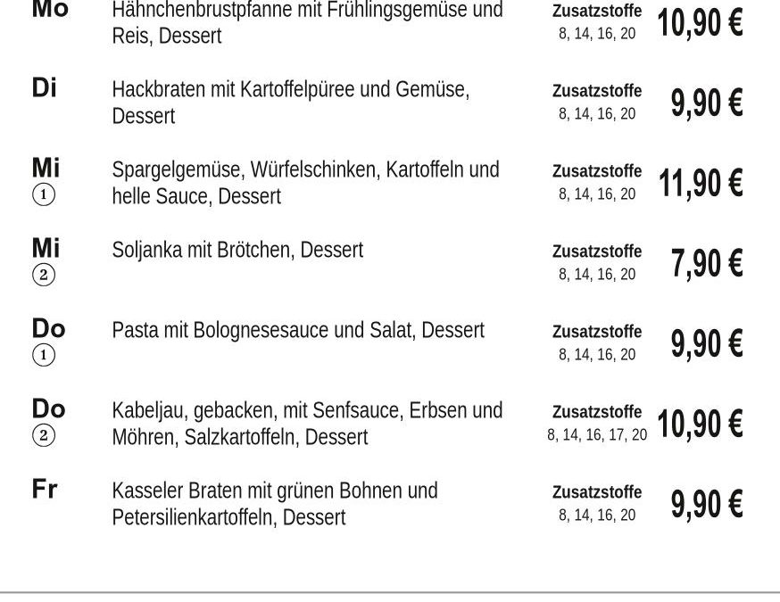 Mittagstisch KW19 04.05. – 08.05.2026