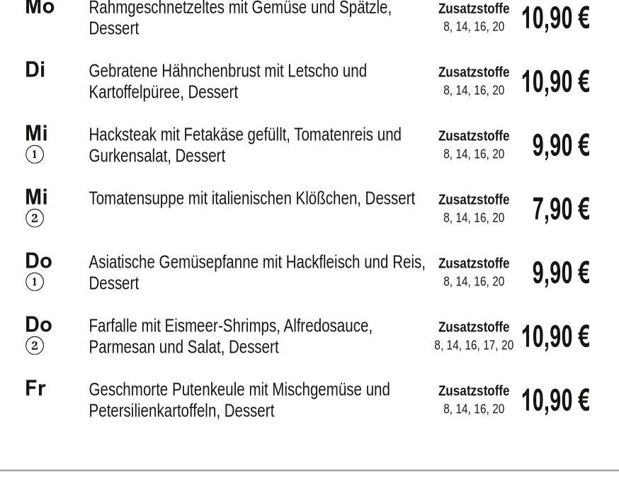 Mittagstisch KW28 06.07. – 10.07.2026