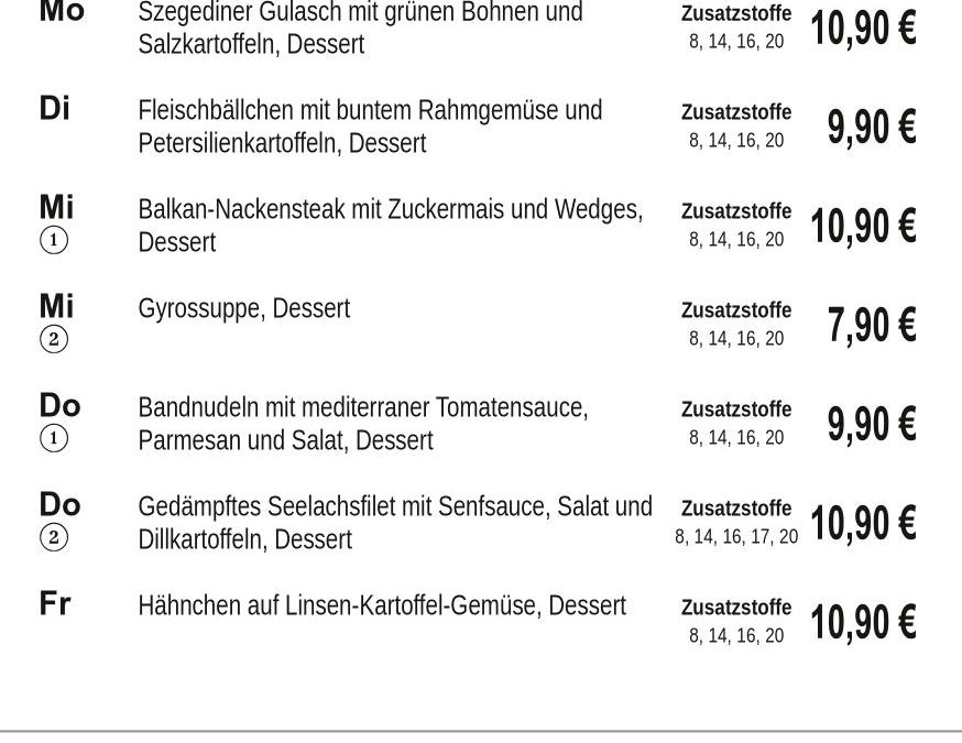 Mittagstisch KW29 13.07. – 17.07.2026