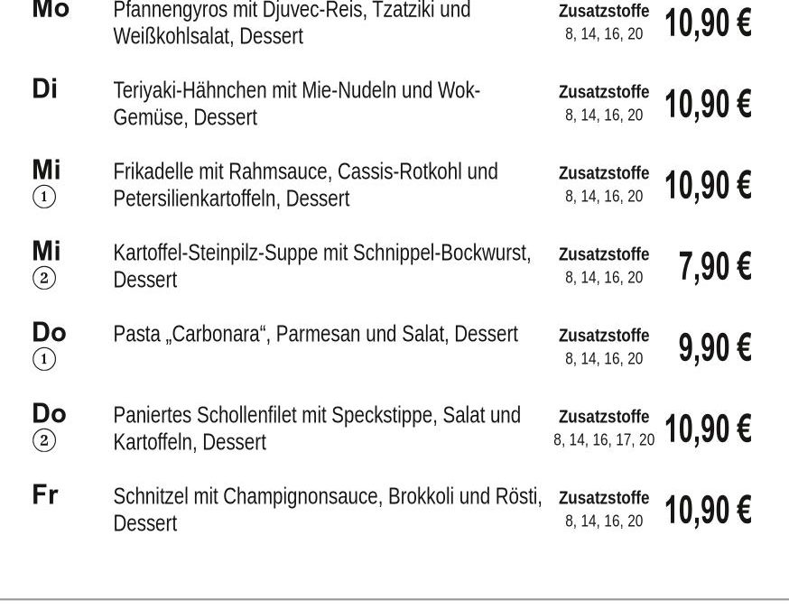 Mittagstisch KW30 20.07. – 27.07.2026