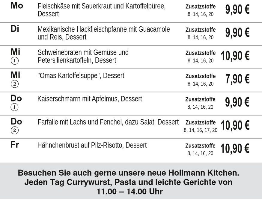 Mittagstisch KW33 10.08. – 14.08.2026